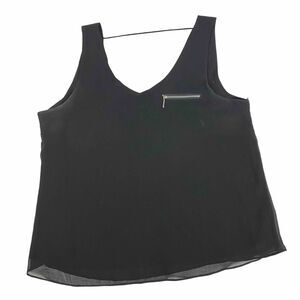 E Hanger M Sleeveless Black Sheer Top size Large